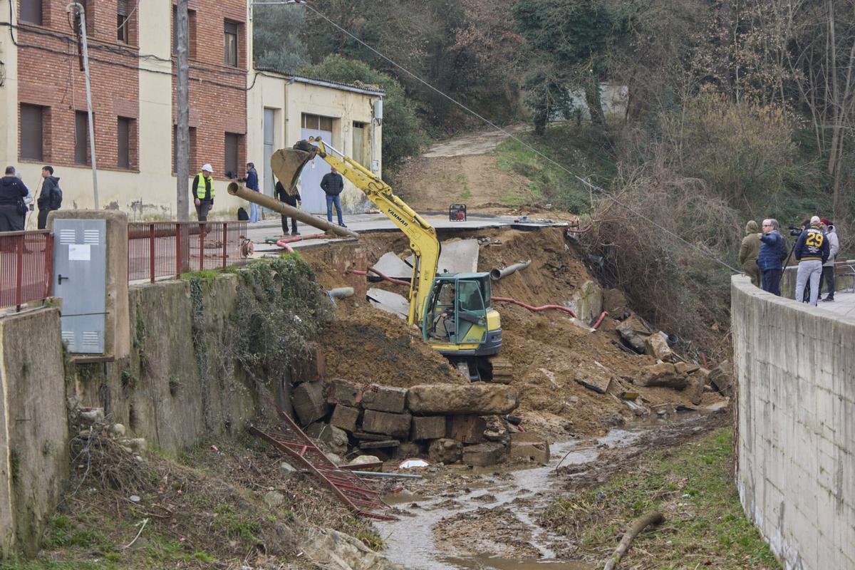 20260202 L'esfondrament parcial del carrer Pla de la Coma a Anglès,