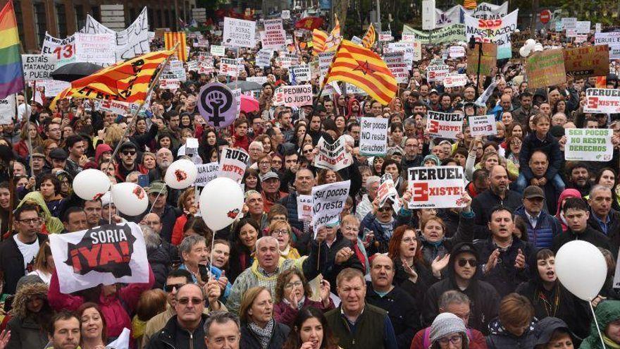 Imagen de la multitudinaria protesta de la España vaciada en Madrid.