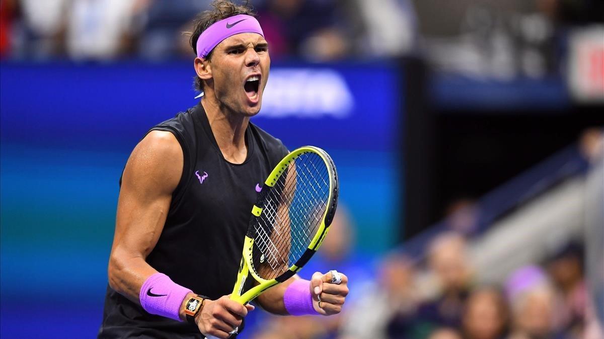 rpaniagua49779029 rafael nadal of spain reacts during the men s singles finals190909024744