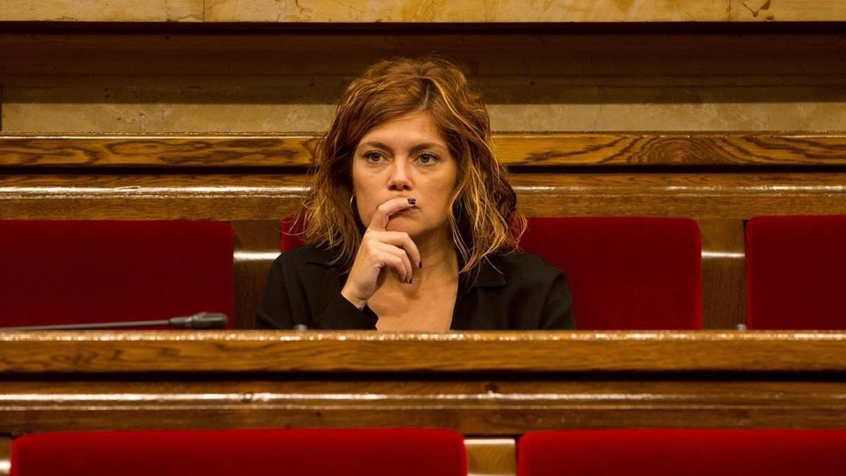 Elisenda Alamany, en el Parlament.