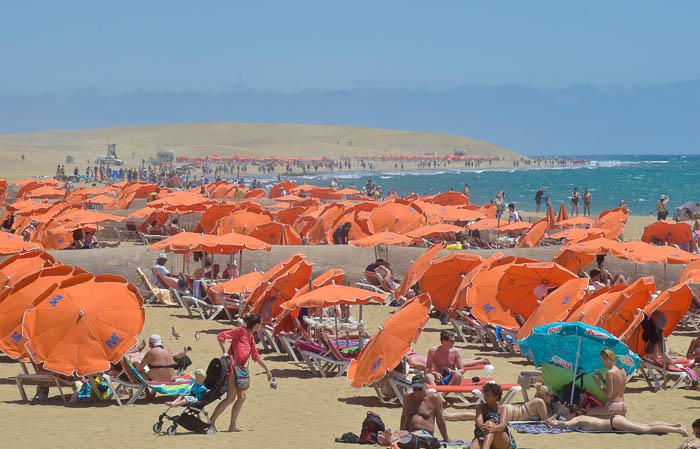 Viento en la playa de Maspalomas