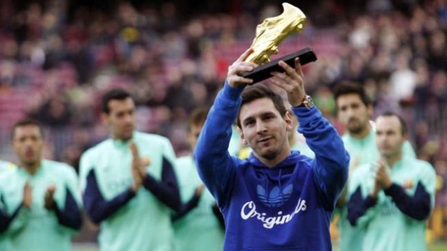 Leo Messi con la &#039;Bota de Oro&#039;