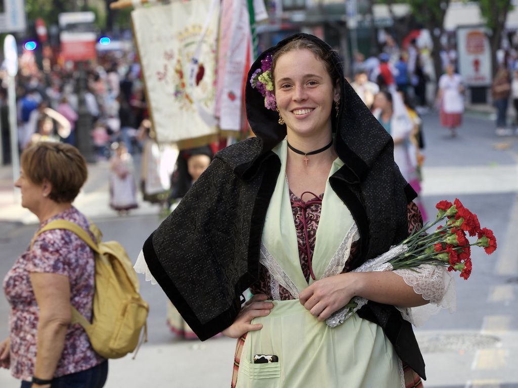 Ofrenda de flores a la Virgen de la Fuensanta en Murcia