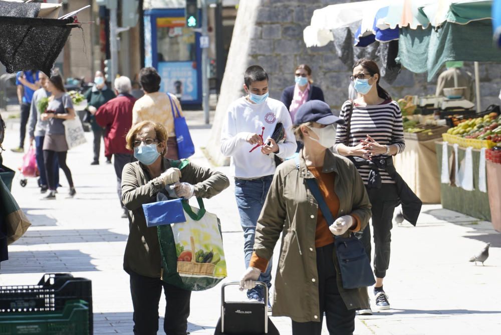 Imatges: EL mercat de Girona en un dissabte de confinament