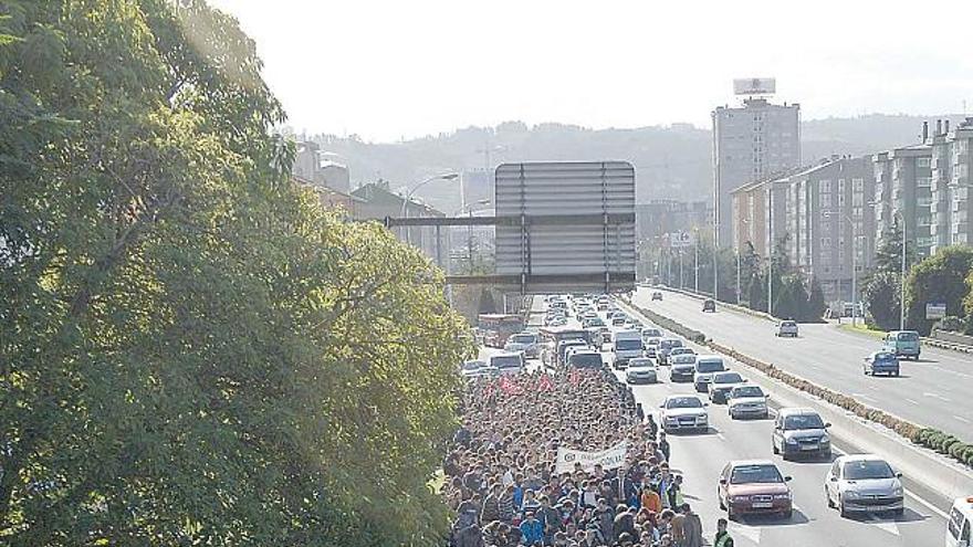 Una de las manifestaciones de los informáticos gallegos.