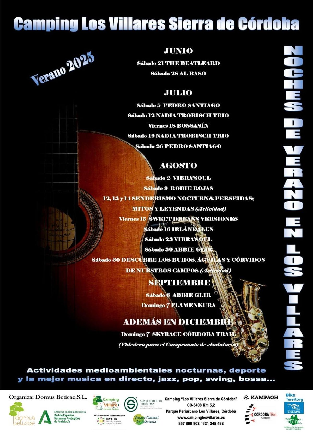 Cartel del programa Noches de Verano en Los Villares 2025.