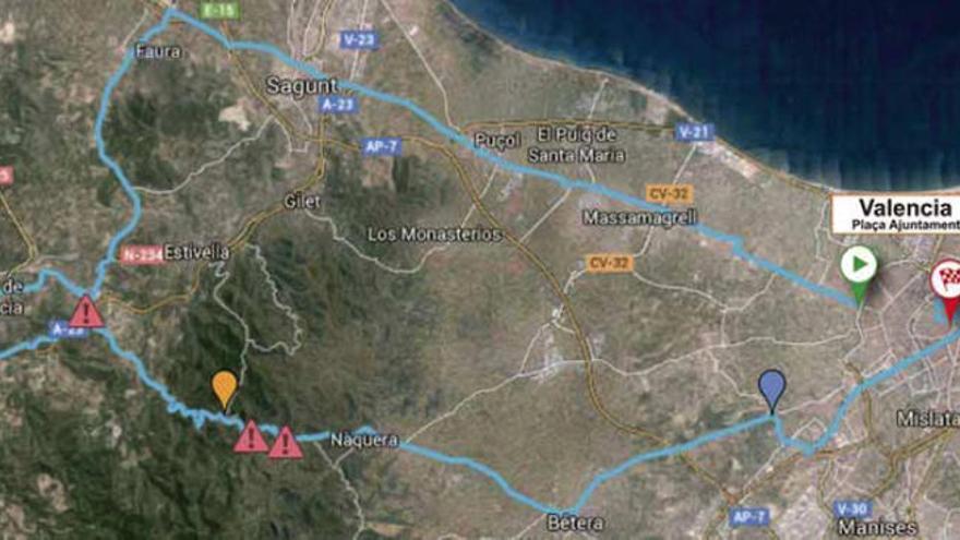 Recorrido de la quinta y última etapa de la Volta con salida y llegada en Valencia