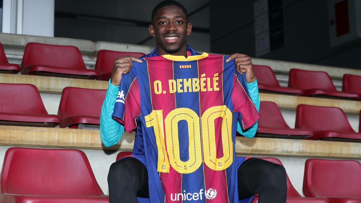 Dembélé alcanza los cien partidos con la camiseta azulgrana
