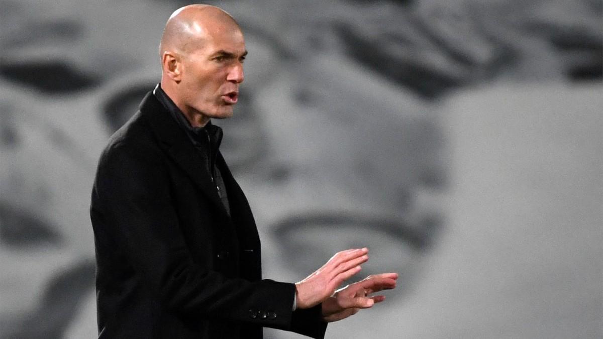 Zidane, durante el partido ante el Atalanta