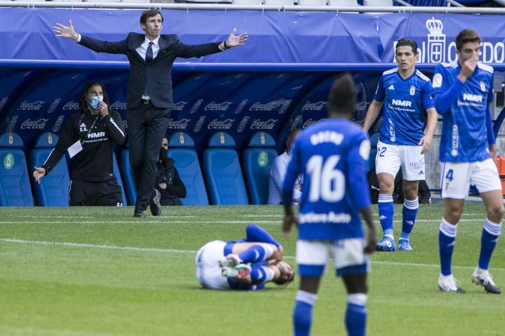 El partido entre el Real Oviedo y el Espanyol, en imágenes