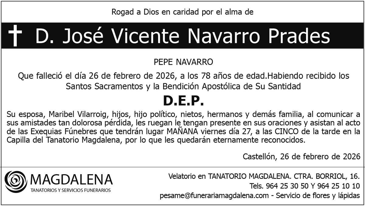 D. José Vicente Navarro Prades
