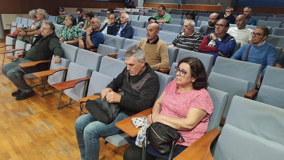 Representantes de algunas de las asociaciones de vecinos que acudieron esta semana a la reunión con la Mancomunidade do Morrazo por la nueva tasa de la basura.