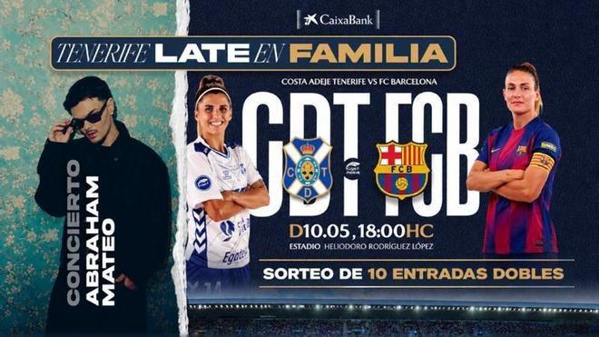 Sorteo exclusivo en EL DÍA: gana 10 entradas dobles para el CD Tenerife Femenino vs FC Barcelona y disfruta del concierto de Abraham Mateo
