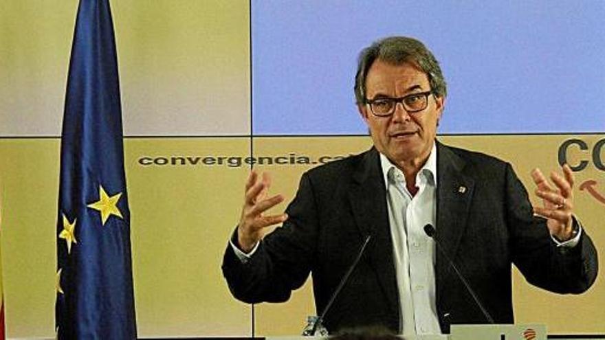 Artur Mas, durant la roda de premsa que va oferir dimecres passat