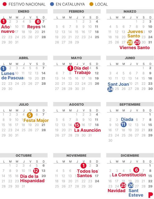 Calendario Laboral Terrassa 2024