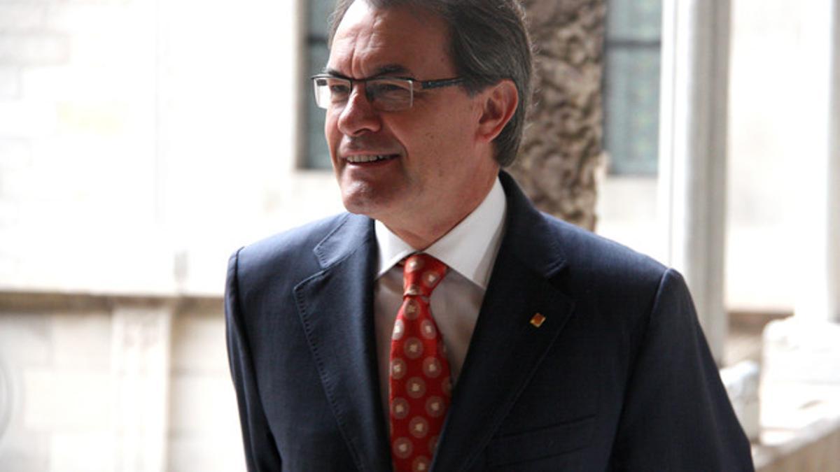 El 'president', Artur Mas, en el Palau de la Generalitat, el viernes.