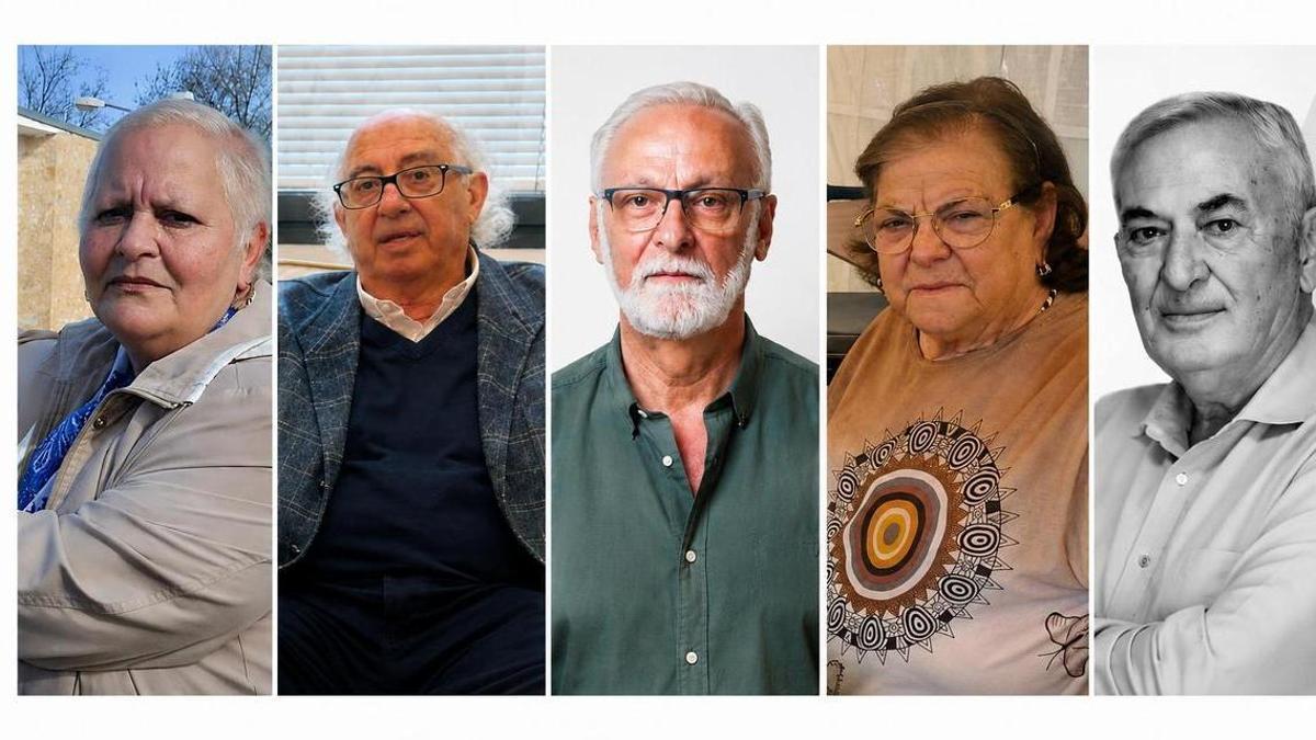 De izquierda a derecha: Paqui Yáñez, José María Casado, José Galindo, Isidra Méndez y José Rey.