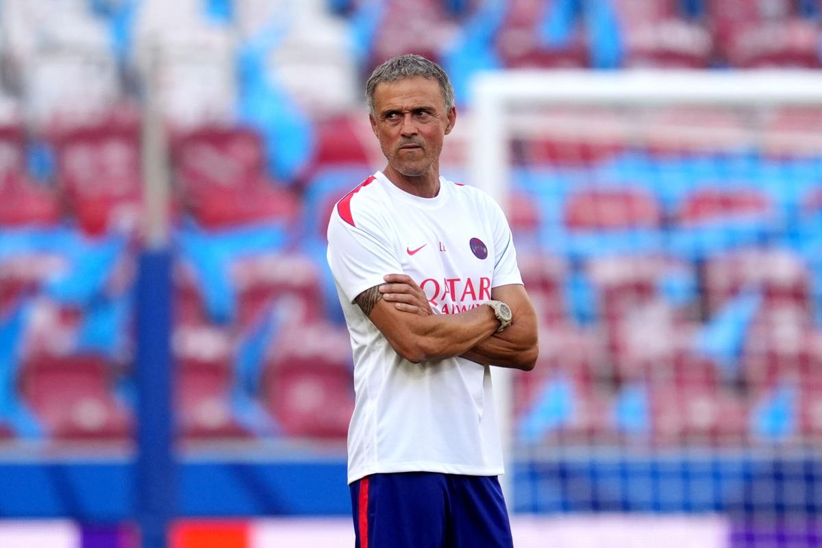 Luis Enrique, antes de la final de la Supercopa de Francia