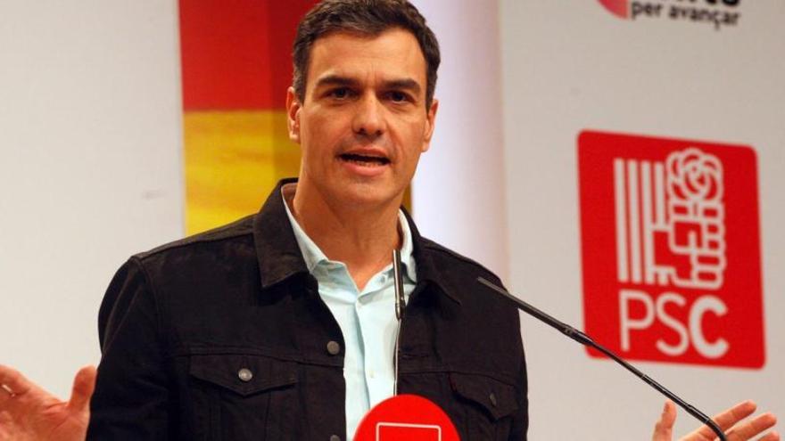 Pedro Sánchez en un acte electoral a Girona el desembre de 2017