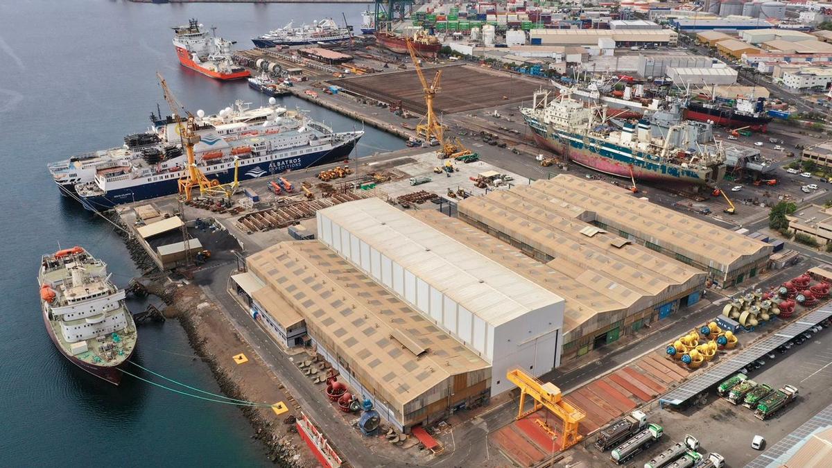 Imagen aérea de las instalaciones de Astican en el Puerto de Las Palmas