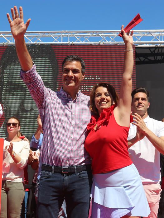 Pedro Sánchez, con los militantes en Cártama