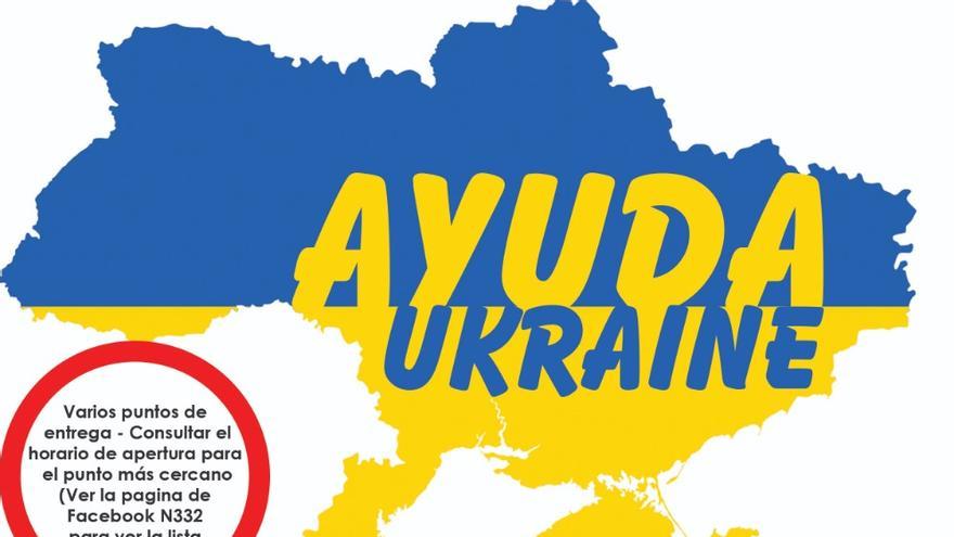 Cartel de la campaña de ayuda humanitaria a Ucrania.