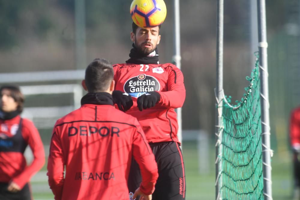 El Dépor se entrena tras empatar ante el Tenerife