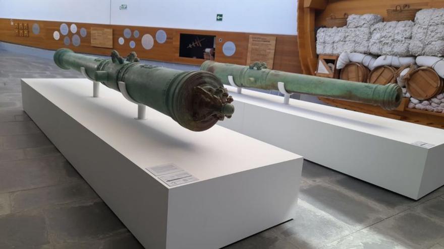 El Arqua exhibe desde hoy dos cañones de la fragata Mercedes