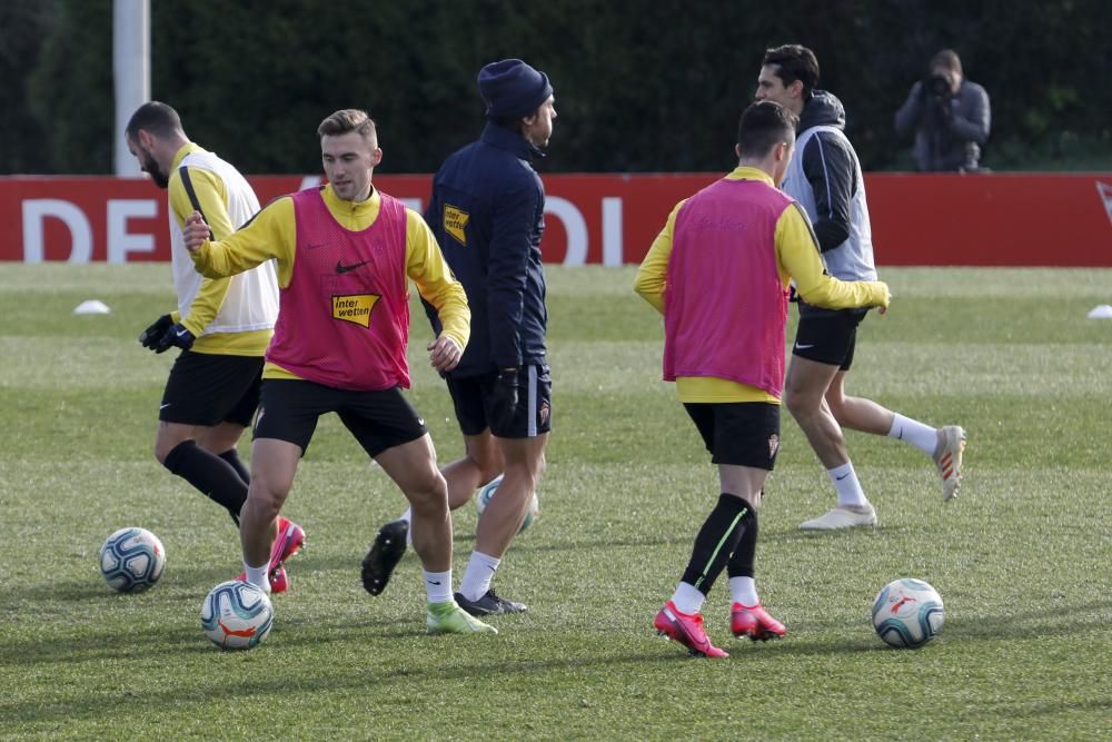 Entrenamiento del Sporting.