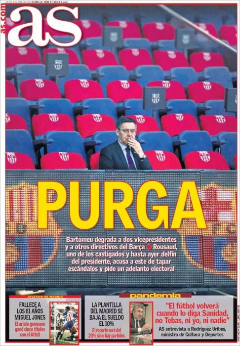 Portada AS jueves 9 abril 2020