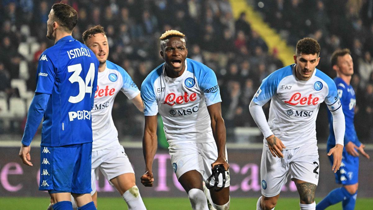 Osimhen celebra con rabia un gol contra el Empoli