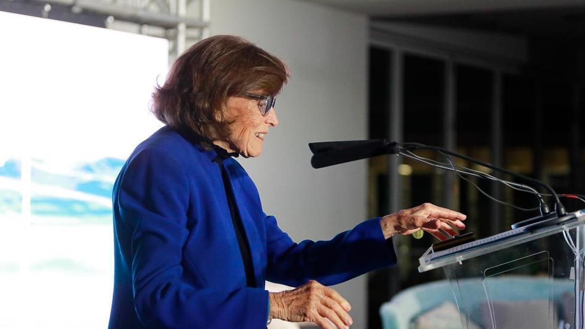 Sylvia Earle durante su ponencia en el Foro Marino