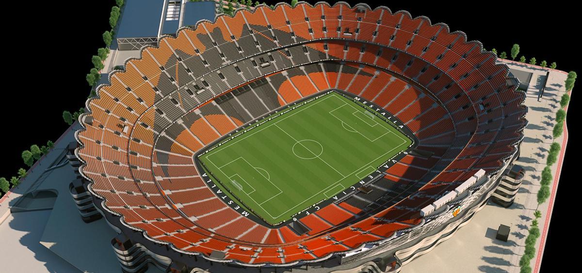 Imagen con la división de cada grada del Nou Mestalla