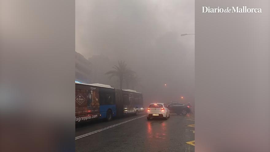 Alarma por el incendio de un coche en Portopí, en Palma