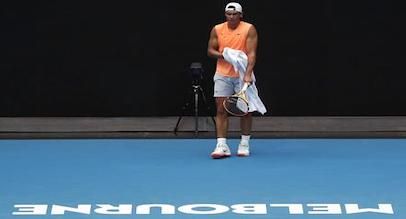 Nadal, en un entrenamiento en Australia.