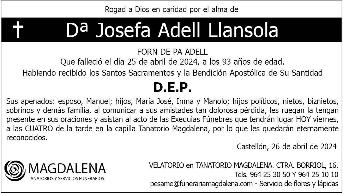 Dª Josefa Adell Llansola