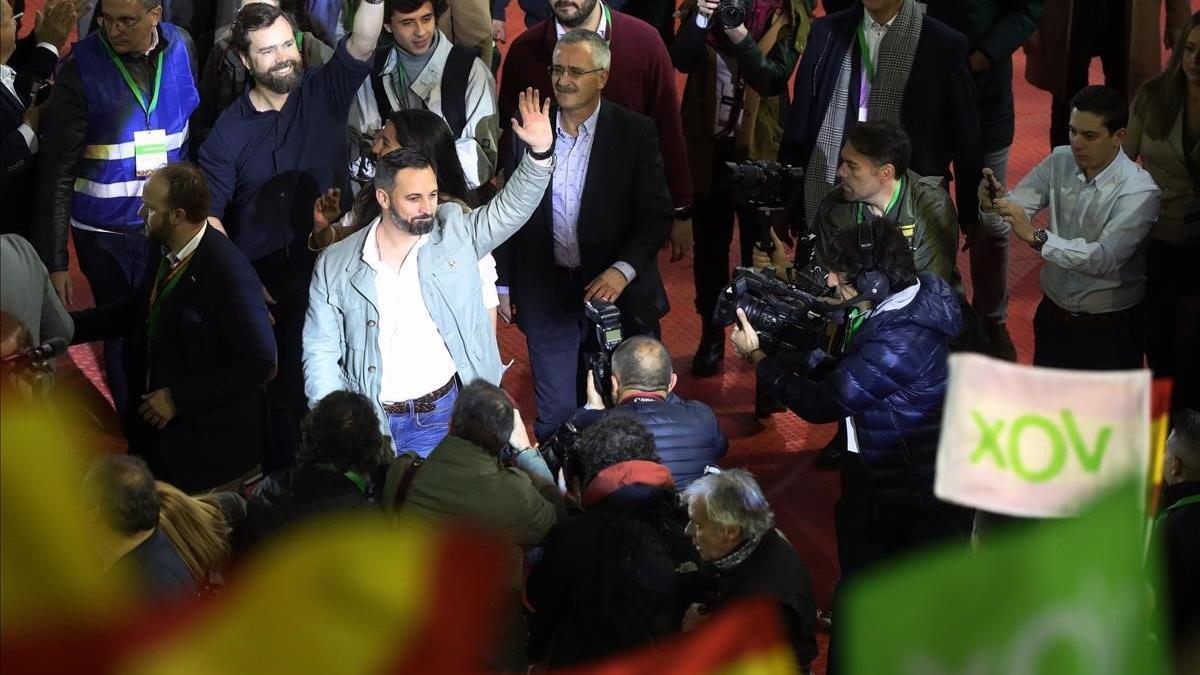 Abascal, en un acto de Vox en Leganés 6-4-19