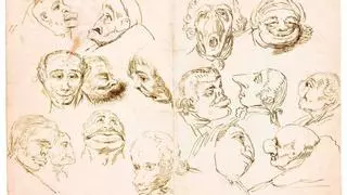 La subasta del dibujo de Francisco de Goya, 'Dieciséis cabezas caricaturescas y Autorretrato', queda desierta