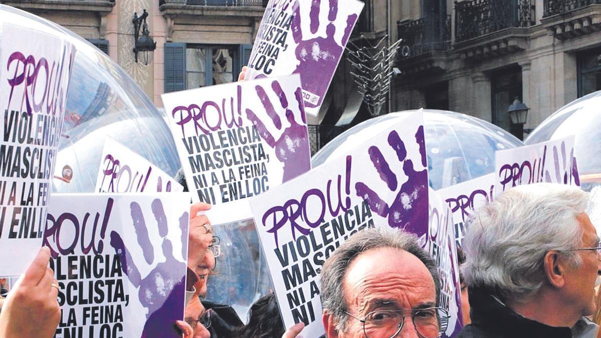 Imatge d'arxiu d'una concentració contra la violència masclista