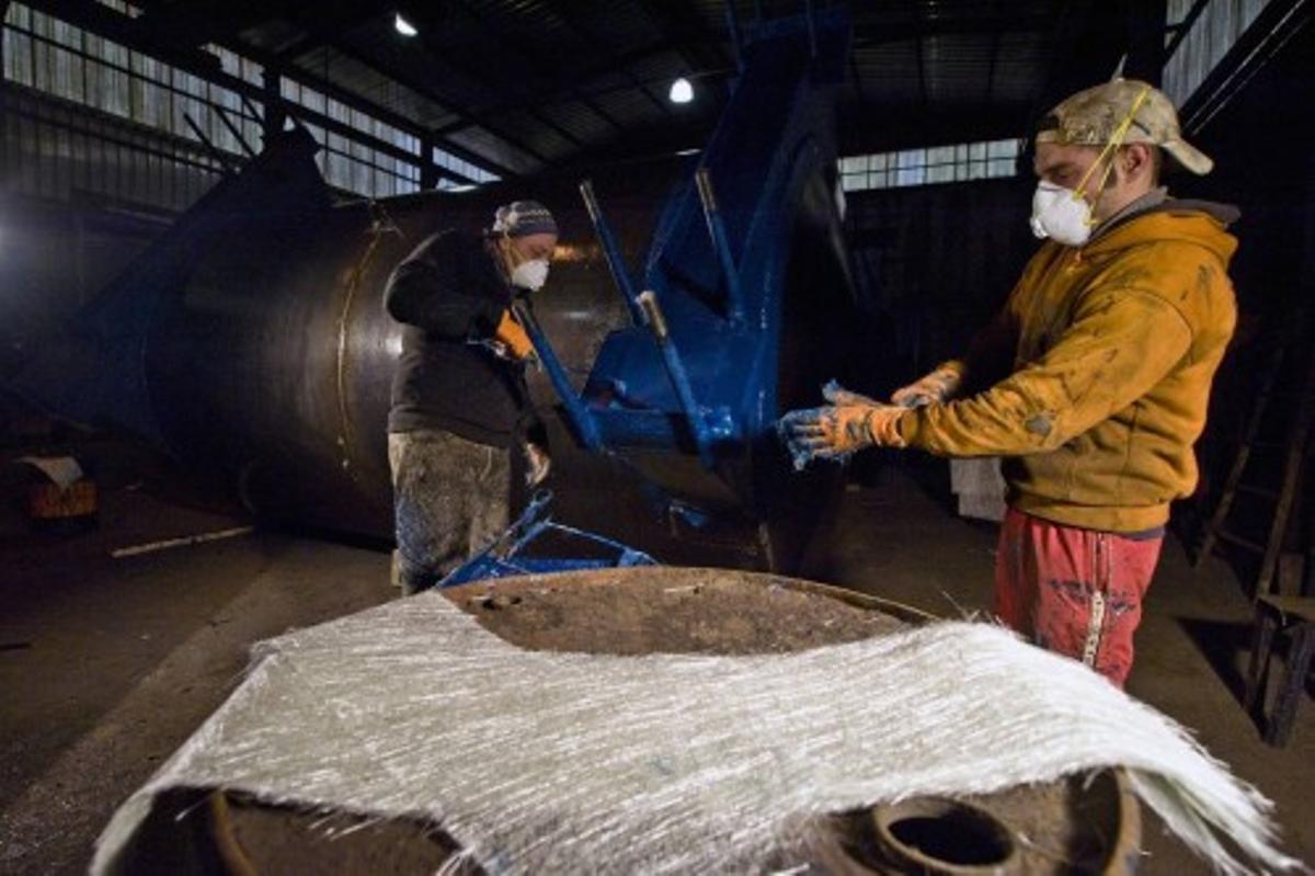 Construcción de una batea en Arousa