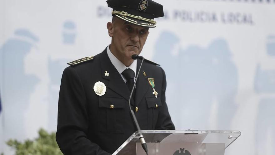 El jefe de la Policía, Joan Mut, durante su discurso.