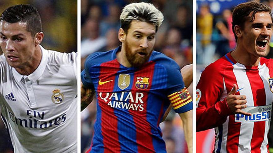 Cristiano, Messi y Griezmann, nominados al Balón de Oro