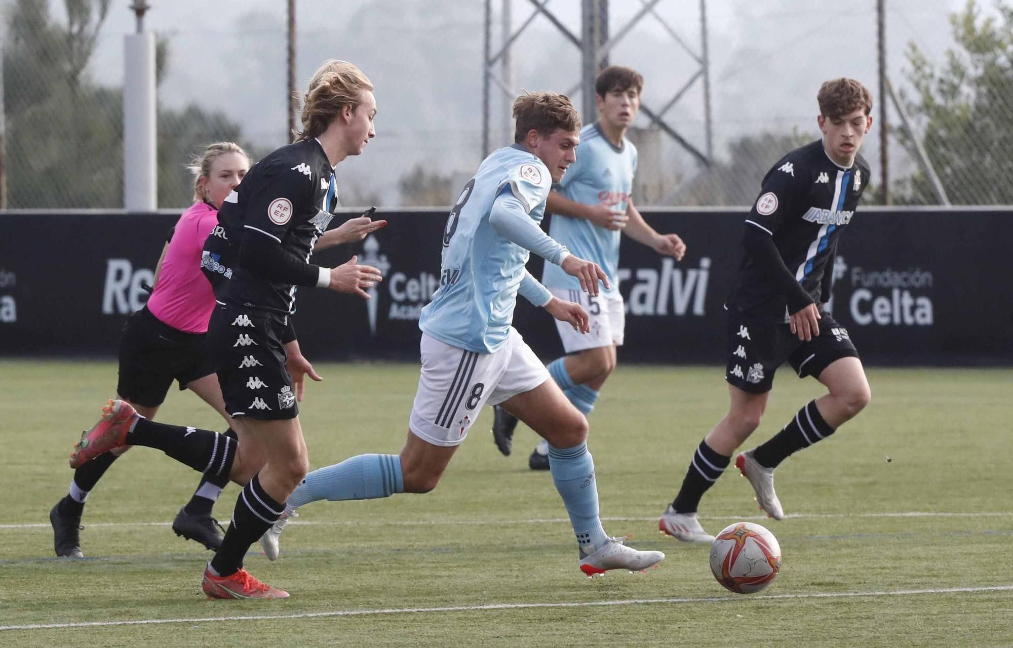 Derbi de juveniles de Copa del Rey entre Celta y Deportivo en Vigo