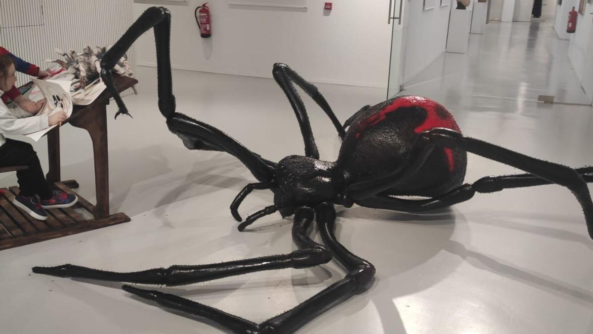 El cuerpo de la gran araña,
tras el accidente en la
Cárcel Vieja.  l.o.