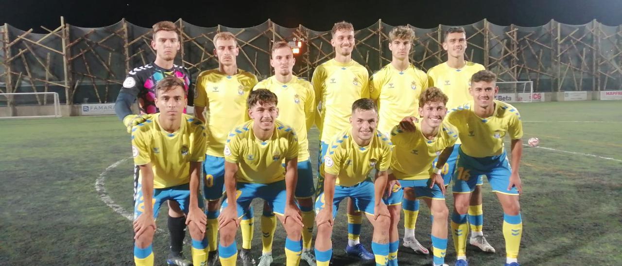 Formación inicial de Las Palmas C en el choque de ayer en Los Olivos ante el Villa de Santa Brígida.