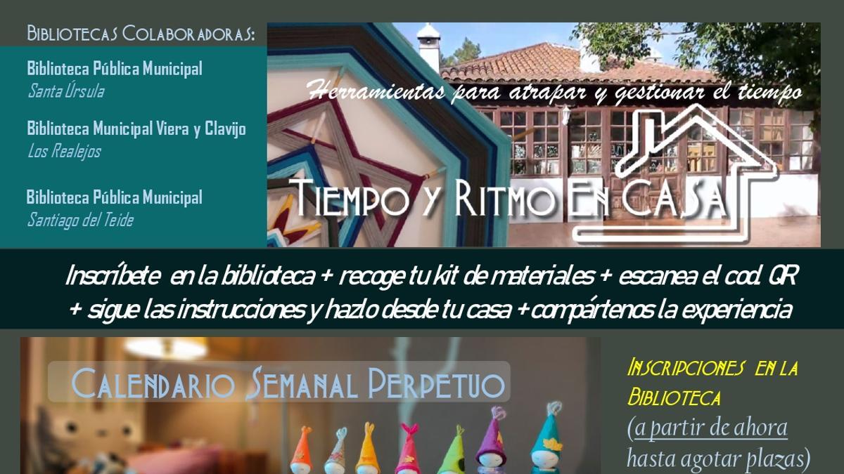 La Biblioteca Pública Municipal de Santiago del Teide participa en el proyecto "Tiempo y Ritmo en Casa"