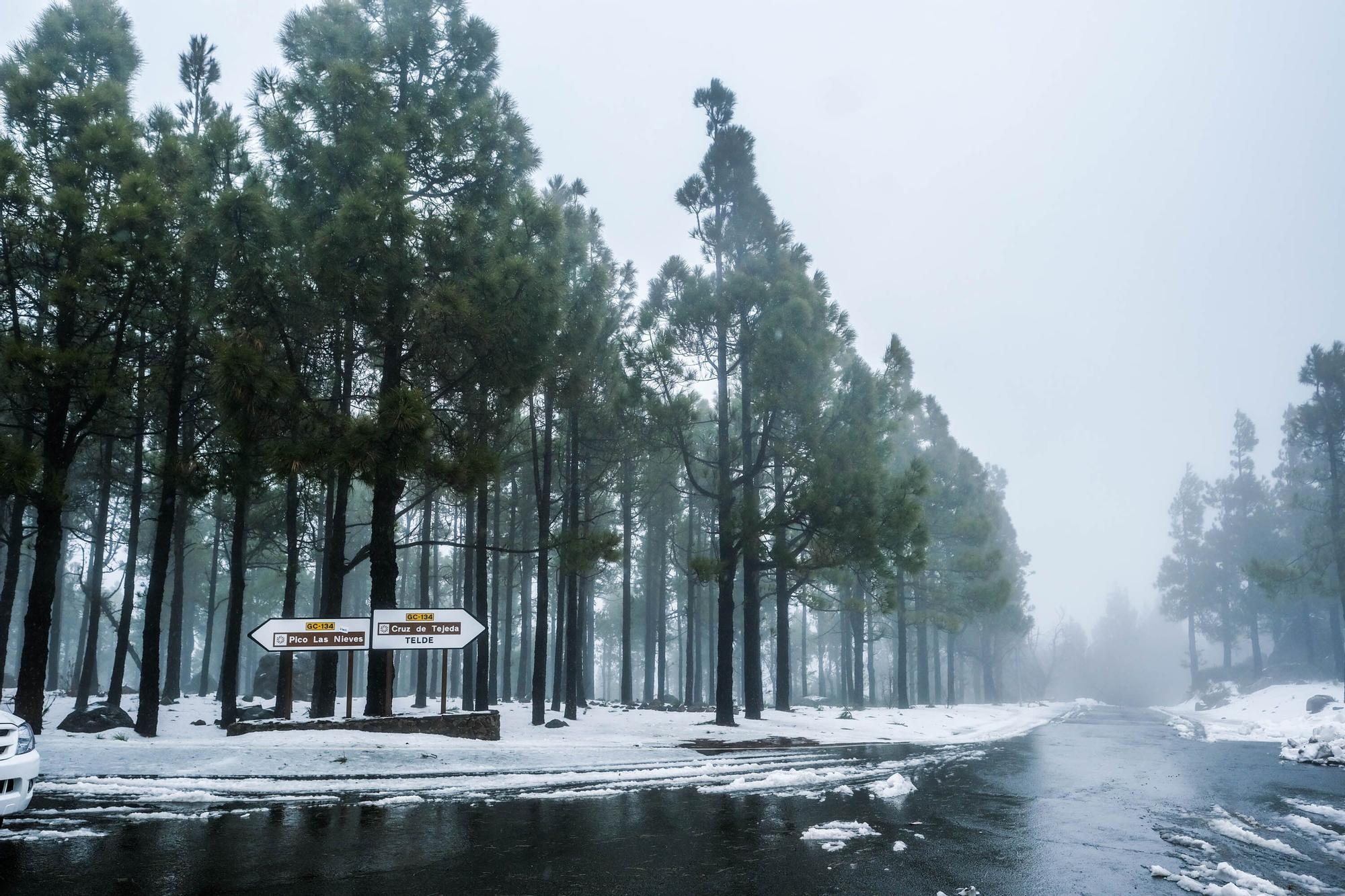 Nieve en la cumbre de Gran Canaria (15/03/2022)