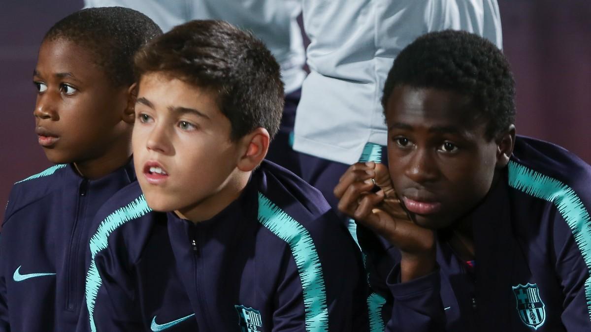 Landry y Cubarsí en su etapa con el Alevín A