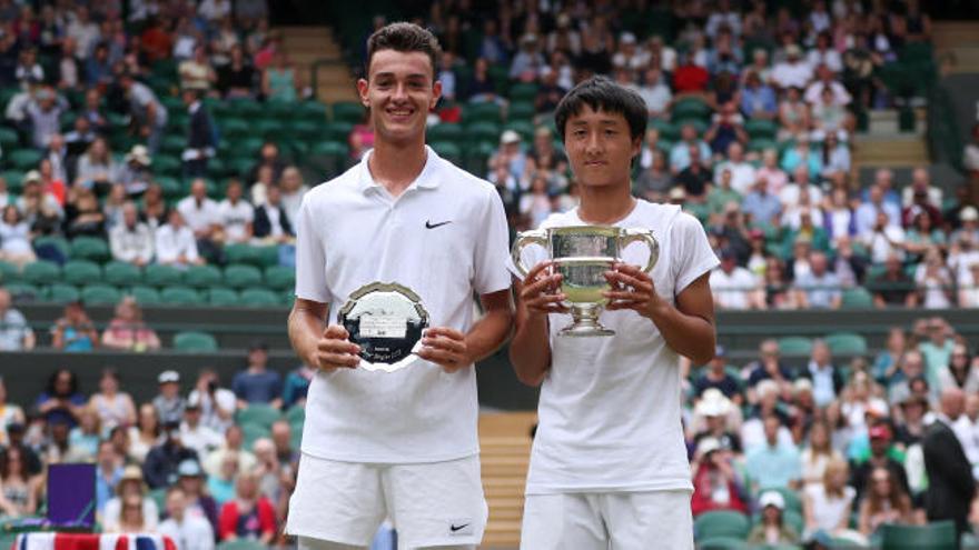 Carlos Gimeno Valero y Shintaro Mochizuki en Wimbledon