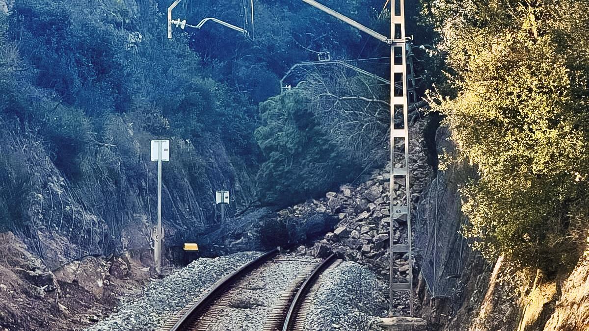 Desprendimiento de la R-1 en Maçanet de la Selva